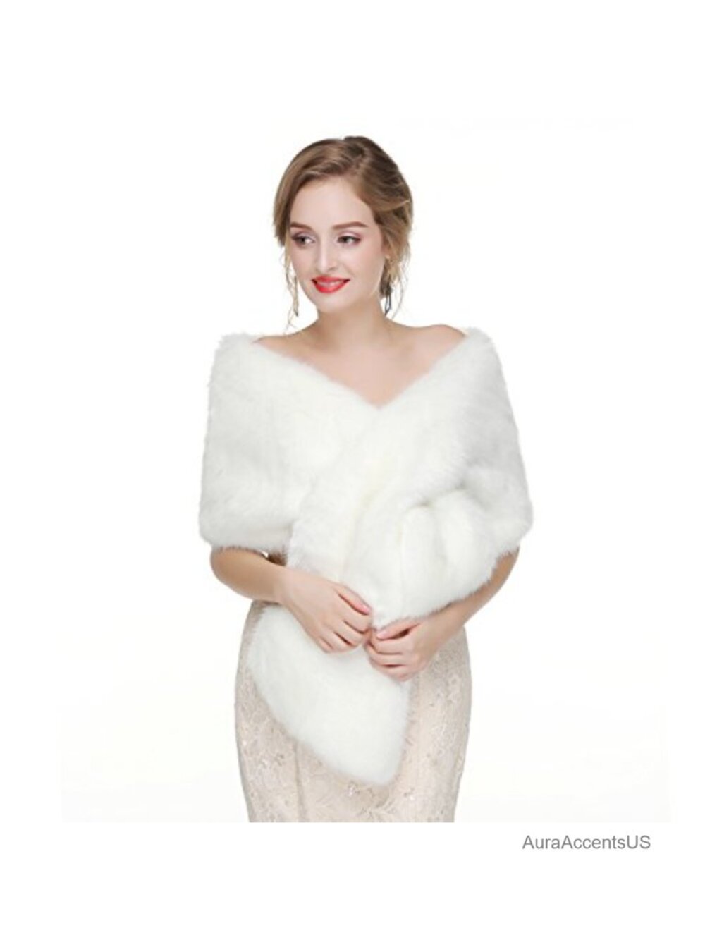 Faux Fur Shawl Wrap for Wedding Bridal Evening Party